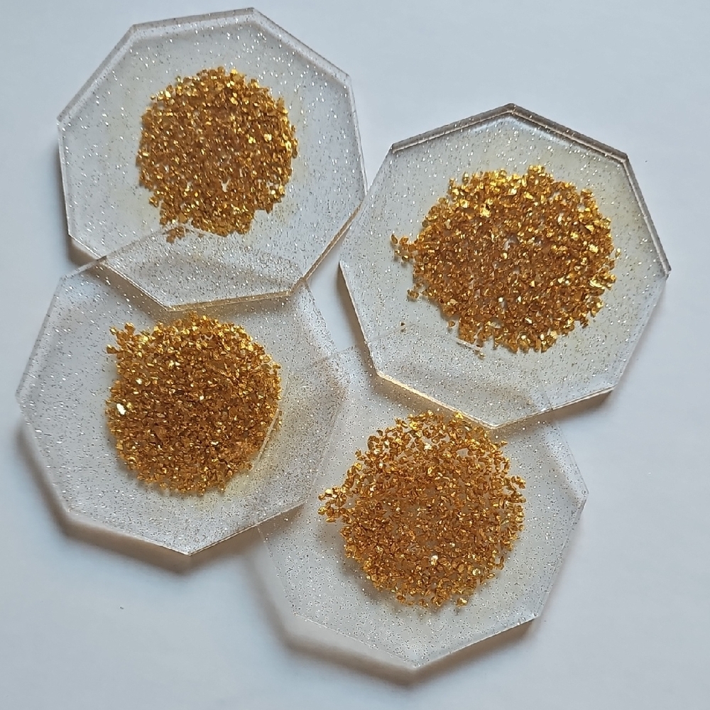 Hand Crafted Gold Flake Coasters